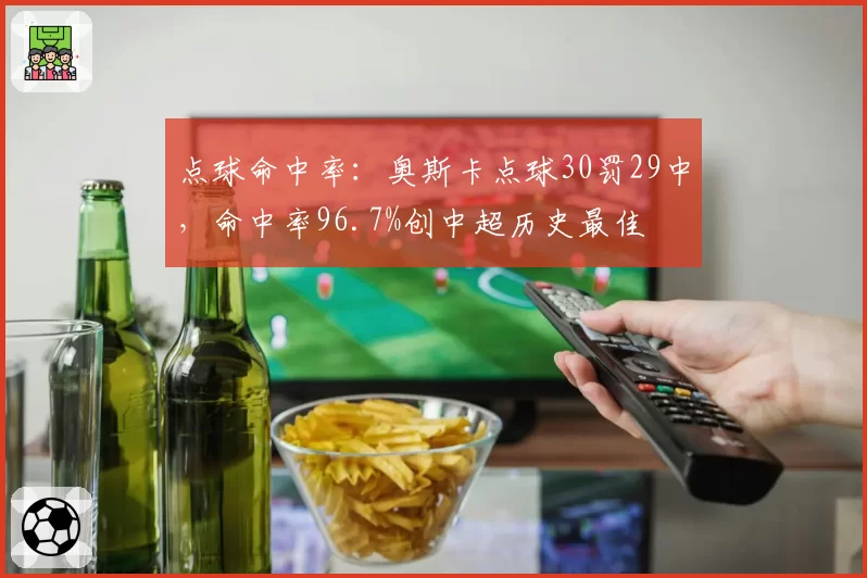 点球命中率:奥斯卡点球30罚29中,命中率96.7%创中超历史最佳
